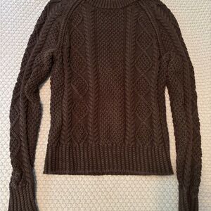 L.L. Bean Black Cable Knit Sweater